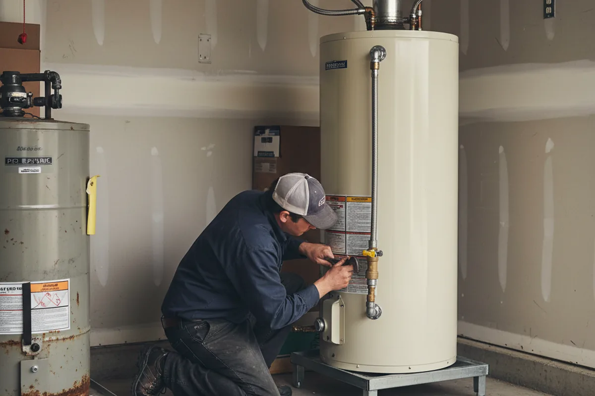 Water heater and shutoff valve replacement in New Park